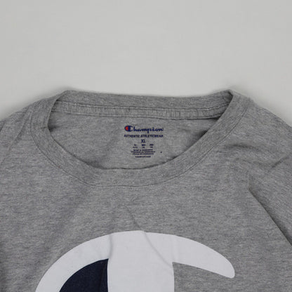 Champion Grey Long Sleeve T-Shirt XL Cotton Blend Crew Neck Casual