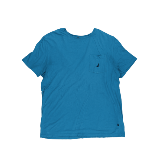 Nautica Performance T-Shirt Blue XL 95 Cotton 5 Elastane Crew Neck Classic