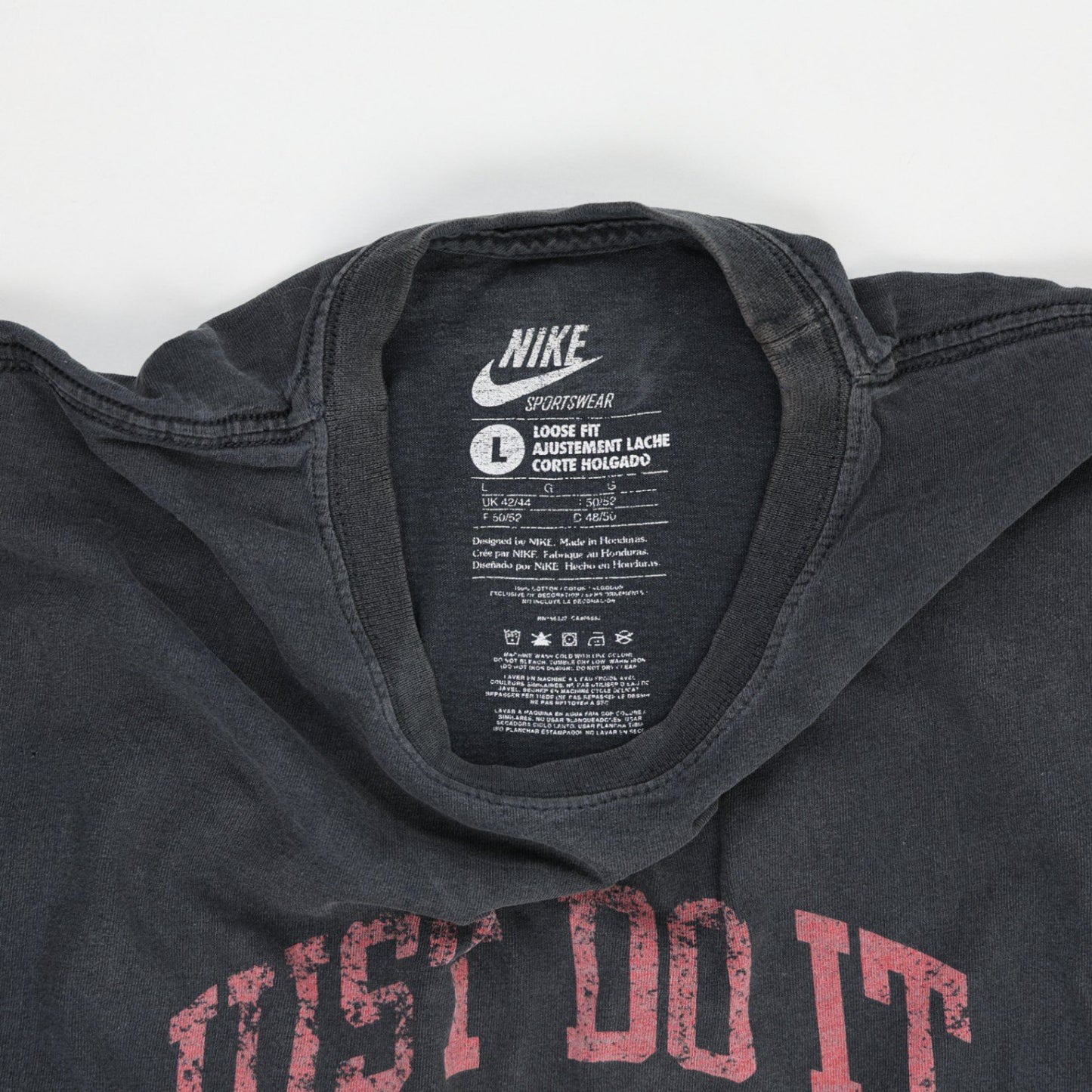 Nike Just Do It Phys Ed 23 Black T-Shirt Men's Large Cotton Casual Crew Neck