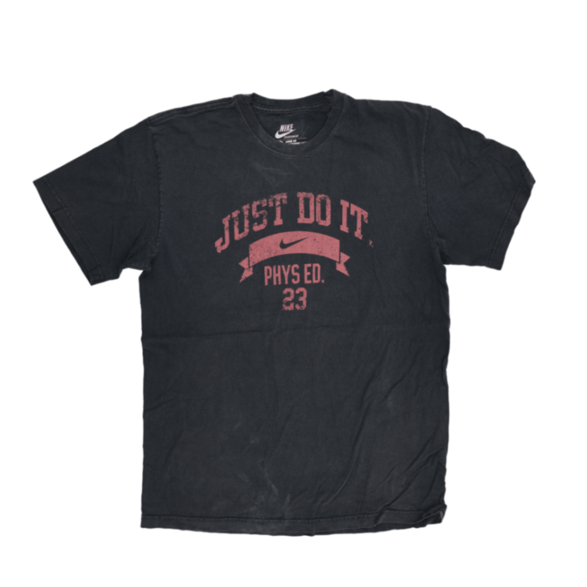 Nike Just Do It Phys Ed 23 Black T-Shirt Men's Large Cotton Casual Crew Neck