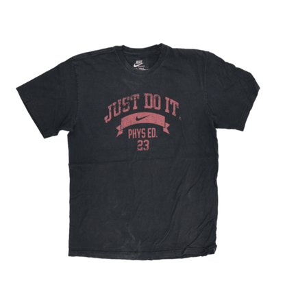Nike Just Do It Phys Ed 23 Black T-Shirt Men's Large Cotton Casual Crew Neck