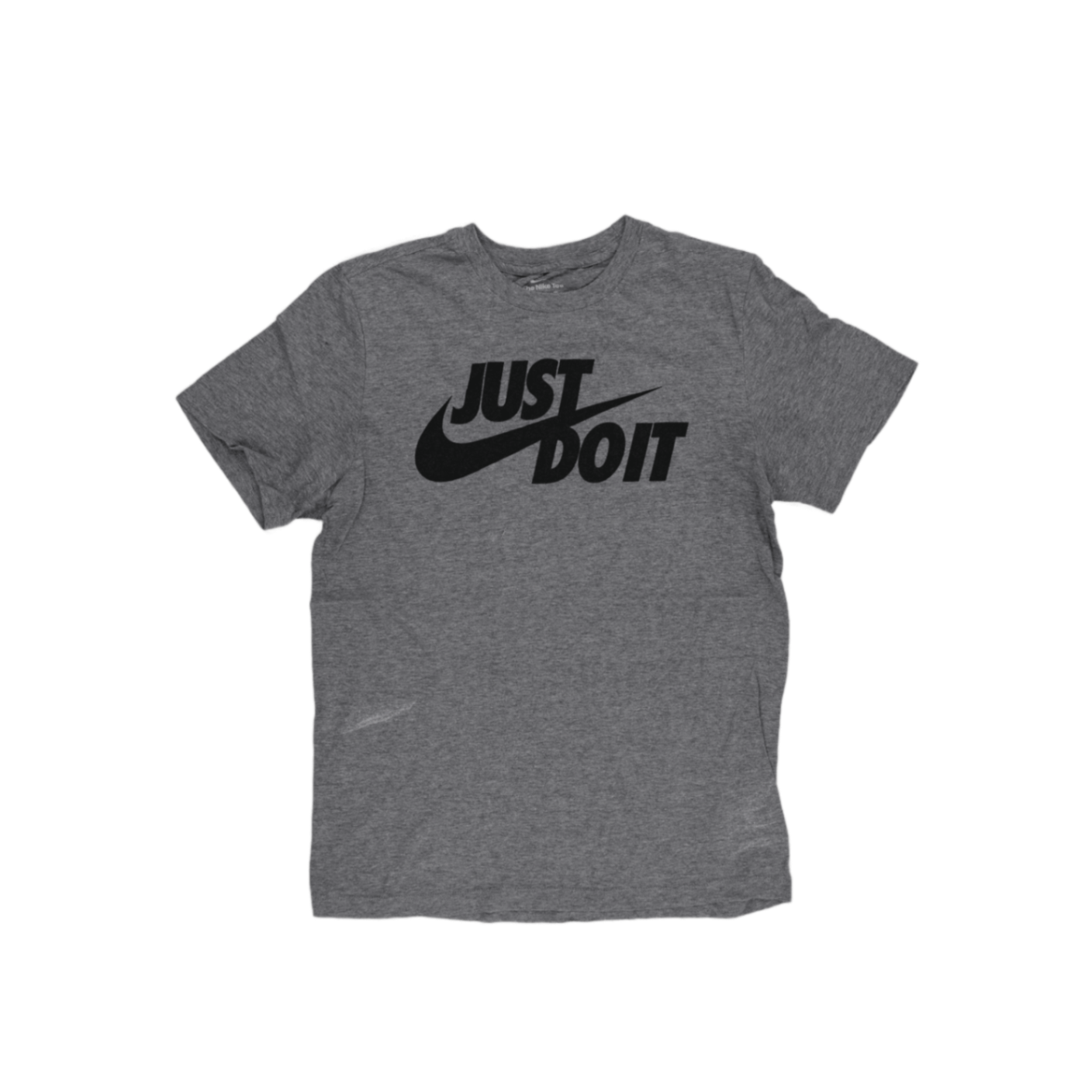Nike Just Do It Graphic Tee Heather Grey Medium Cotton Blend Crew Neck Men's T-Shirt
