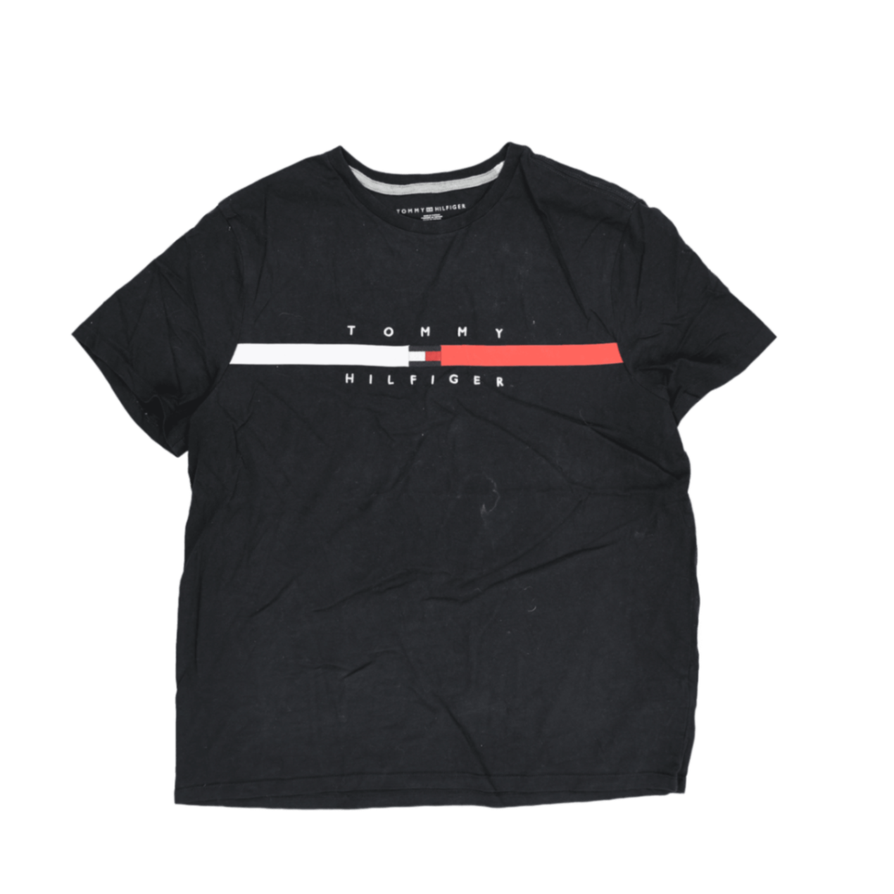 Tommy Hilfiger Men's Black Cotton T-Shirt Size Small Crew Neck Casual Style