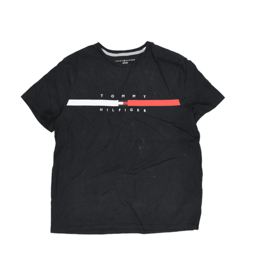 Tommy Hilfiger Men's Black Cotton T-Shirt Size Small Crew Neck Casual Style