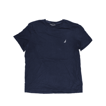 Nautica Performance T-Shirt Navy Blue Large 95 Cotton 5 Spandex Crew Neck Casual Men