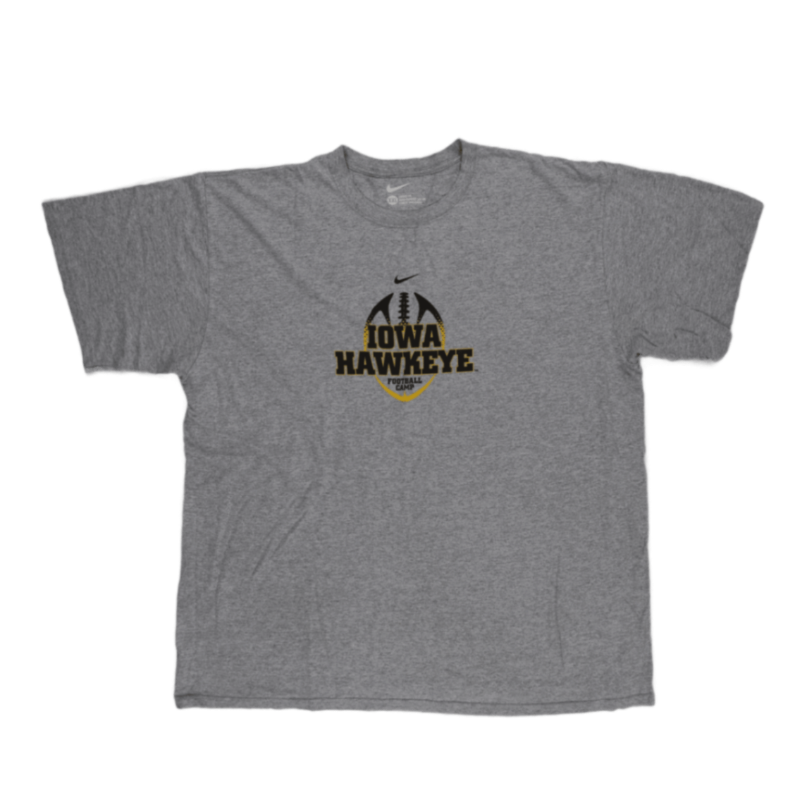 Nike Iowa Hawkeye Graphic T-Shirt Grey XXL Cotton Vintage Crew Neck