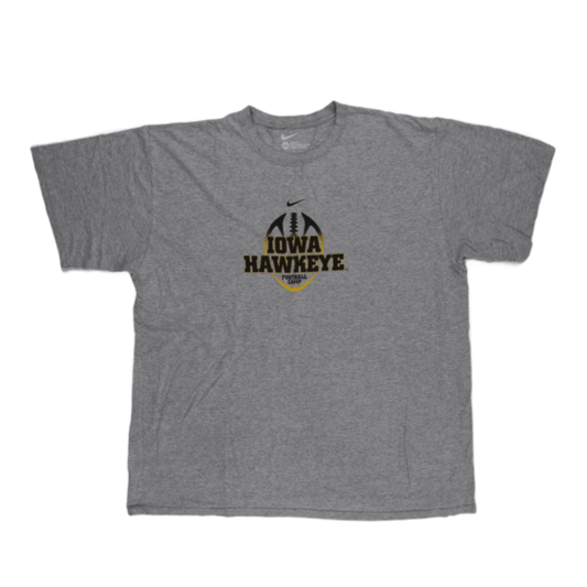 Nike Iowa Hawkeye Graphic T-Shirt Grey XXL Cotton Vintage Crew Neck