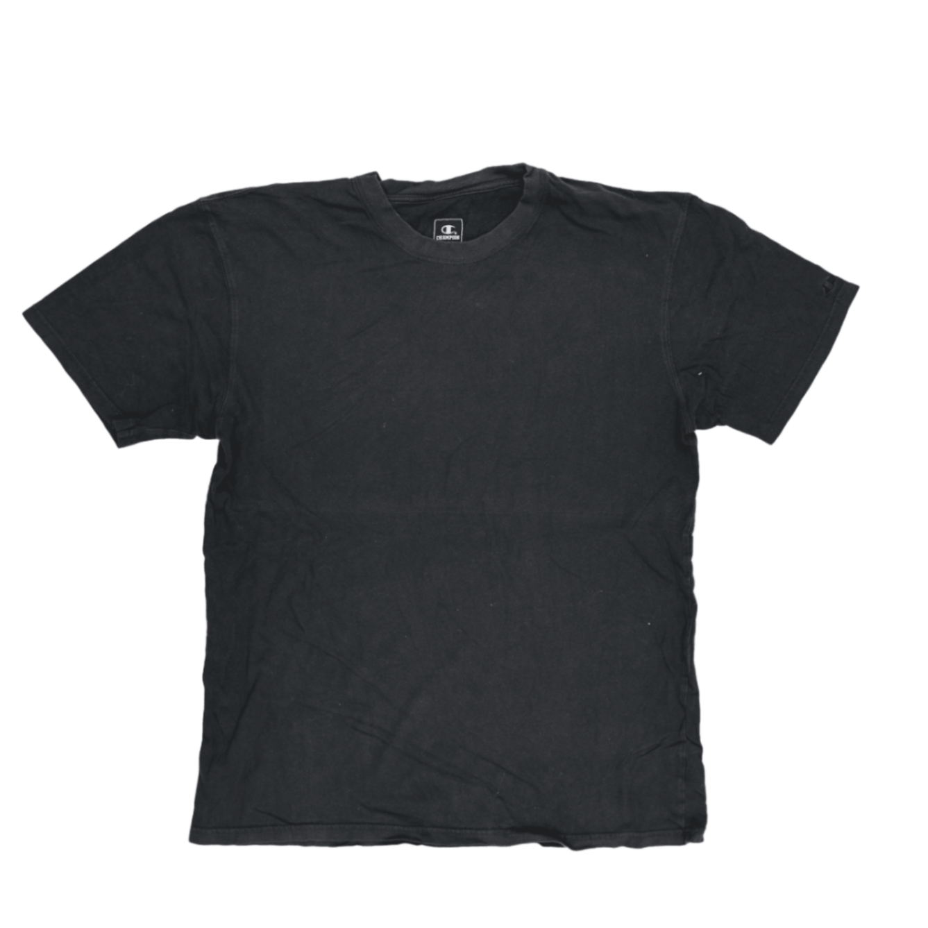 Champion Black Cotton V-Neck T-Shirt Large