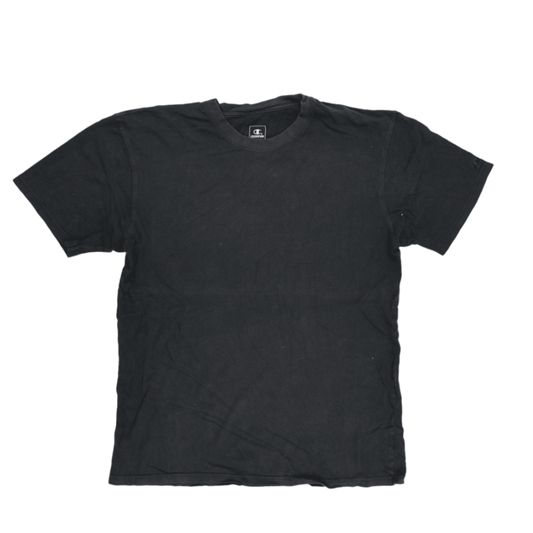 Champion Black Cotton V-Neck T-Shirt Large