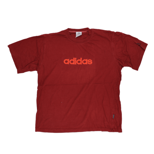 Adidas Classic Red Short Sleeve T-Shirt for Men Size Large Cotton Vintage