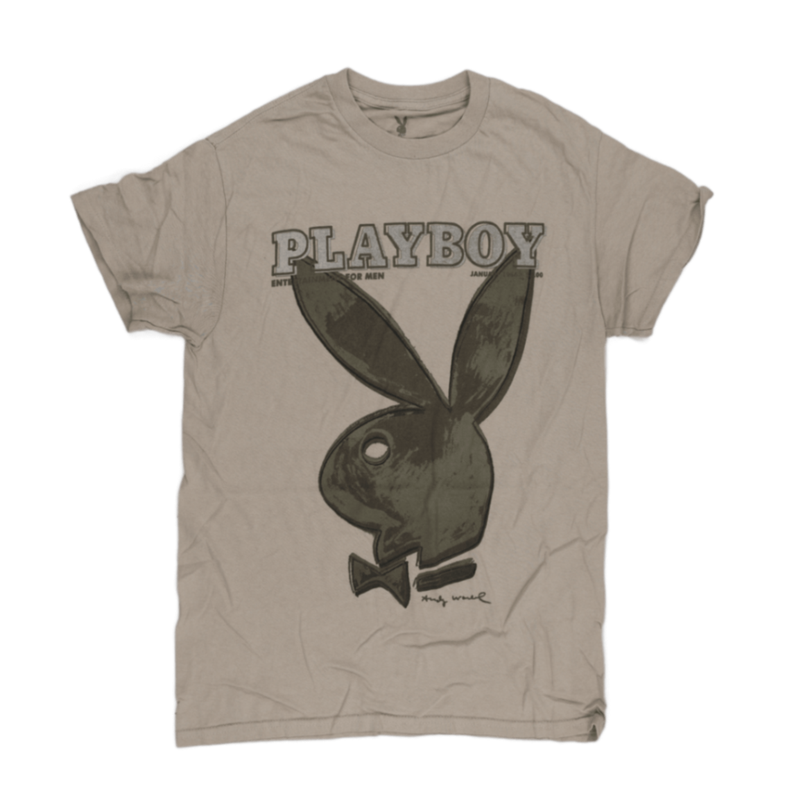 Playboy Andy Warhol Sand Graphic Tee 100 Cotton Size S Vintage Mens T Shirt