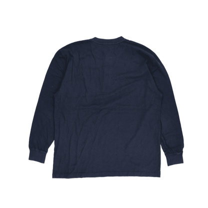 Dickies Navy Blue Cotton Long Sleeve Henley Shirt Large