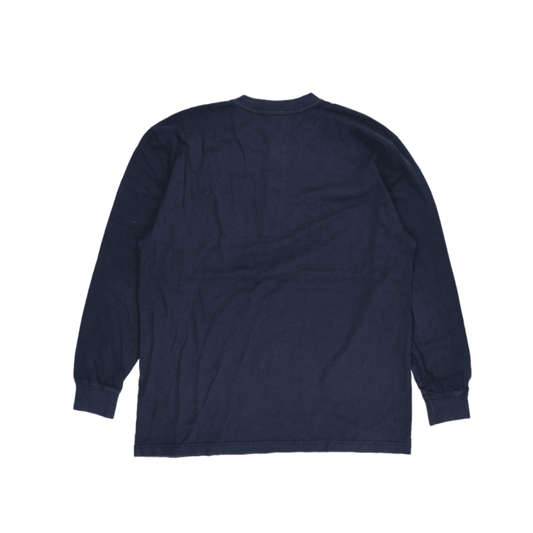 Dickies Navy Blue Cotton Long Sleeve Henley Shirt Large