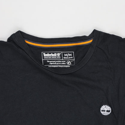 Timberland Black T-Shirt for Men Medium 100% Organic Cotton Casual Crew Neck