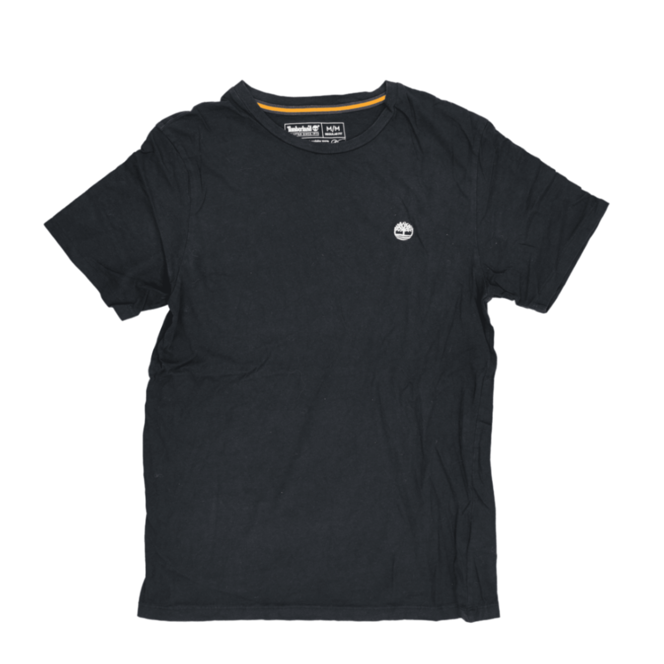 Timberland Black T-Shirt for Men Medium 100% Organic Cotton Casual Crew Neck