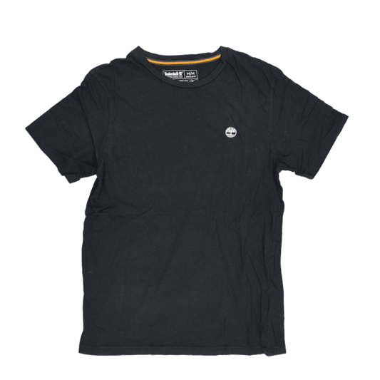 Timberland Black T-Shirt for Men Medium 100% Organic Cotton Casual Crew Neck