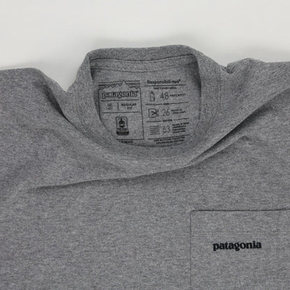 Patagonia Responsibili-Tee Grey Logo T-Shirt Small 50% Recycled Cotton 50% Recycled Polyester Crew Neck
