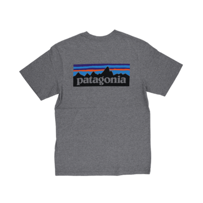 Patagonia Responsibili-Tee Grey Logo T-Shirt Small 50% Recycled Cotton 50% Recycled Polyester Crew Neck