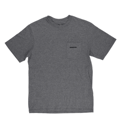 Patagonia Responsibili-Tee Grey Logo T-Shirt Small 50% Recycled Cotton 50% Recycled Polyester Crew Neck