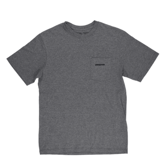 Patagonia Responsibili-Tee Grey Logo T-Shirt Small 50% Recycled Cotton 50% Recycled Polyester Crew Neck