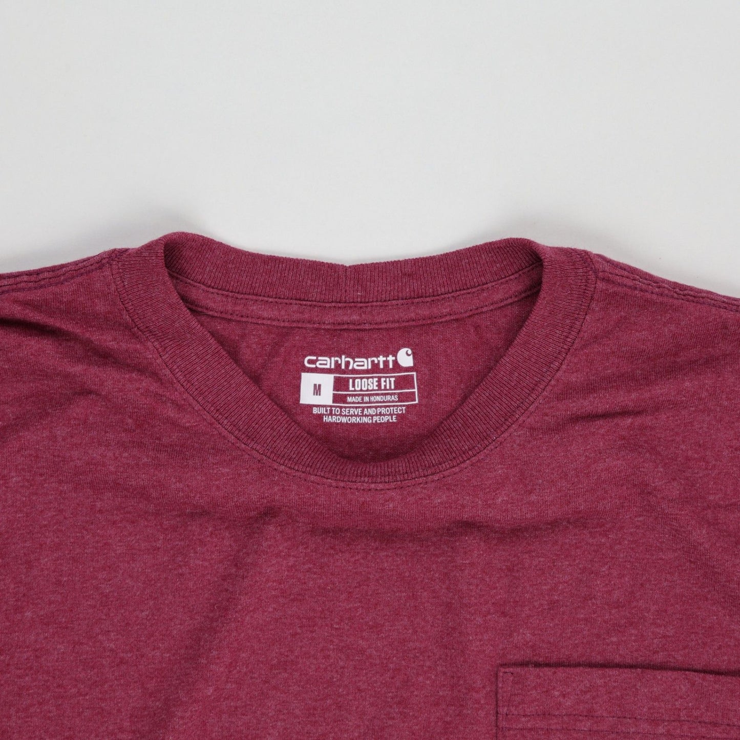 Carhartt Burgundy Short Sleeve T-Shirt Medium Cotton Crew Neck