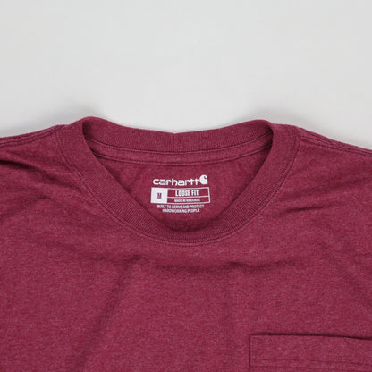 Carhartt Burgundy Short Sleeve T-Shirt Medium Cotton Crew Neck