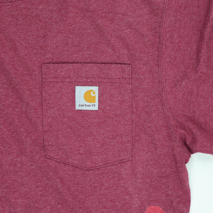 Carhartt Burgundy Short Sleeve T-Shirt Medium Cotton Crew Neck