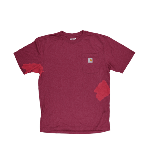 Carhartt Burgundy Short Sleeve T-Shirt Medium Cotton Crew Neck