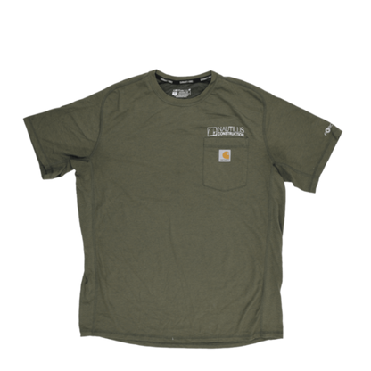 Carhartt Force Nautilus Olive Green Workwear T-Shirt Large Cotton Blend Crew Neck