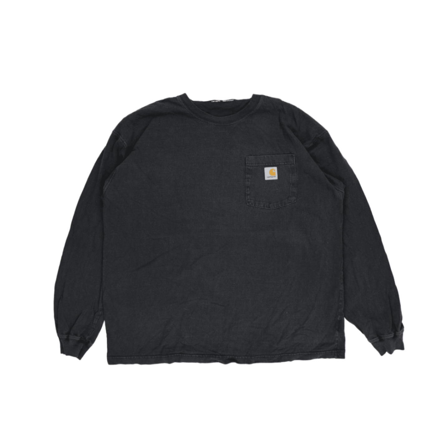 Carhartt Black Long Sleeve Pocket T-Shirt Large Cotton Crew Neck