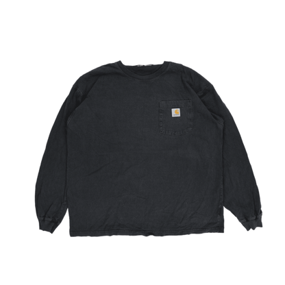 Carhartt Black Long Sleeve Pocket T-Shirt Large Cotton Crew Neck