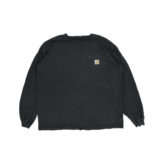 Carhartt Black Long Sleeve Pocket T-Shirt Large Cotton Crew Neck