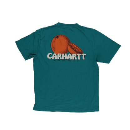 Carhartt WIP Summer Edition Graphic T-Shirt Teal Small 100 Percent Cotton Crew Neck Unisex