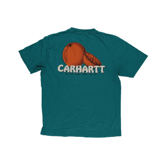 Carhartt WIP Summer Edition Graphic T-Shirt Teal Small 100 Percent Cotton Crew Neck Unisex