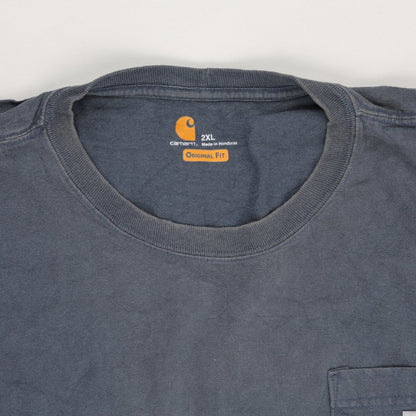 Carhartt 2XL Original Fit Blue Workwear T-Shirt Cotton Crew Neck