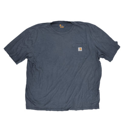 Carhartt 2XL Original Fit Blue Workwear T-Shirt Cotton Crew Neck
