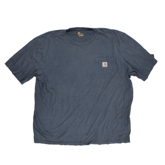 Carhartt 2XL Original Fit Blue Workwear T-Shirt Cotton Crew Neck