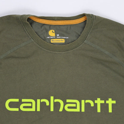 Carhartt Olive Green Cotton Crew Neck T-Shirt Men's Size M Casual Relaxed Fit