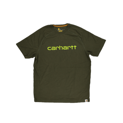 Carhartt Olive Green Cotton Crew Neck T-Shirt Men's Size M Casual Relaxed Fit
