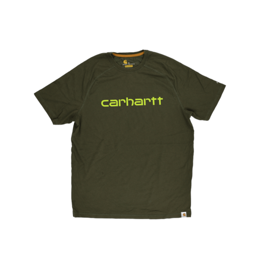Carhartt Olive Green Cotton Crew Neck T-Shirt Men's Size M Casual Relaxed Fit