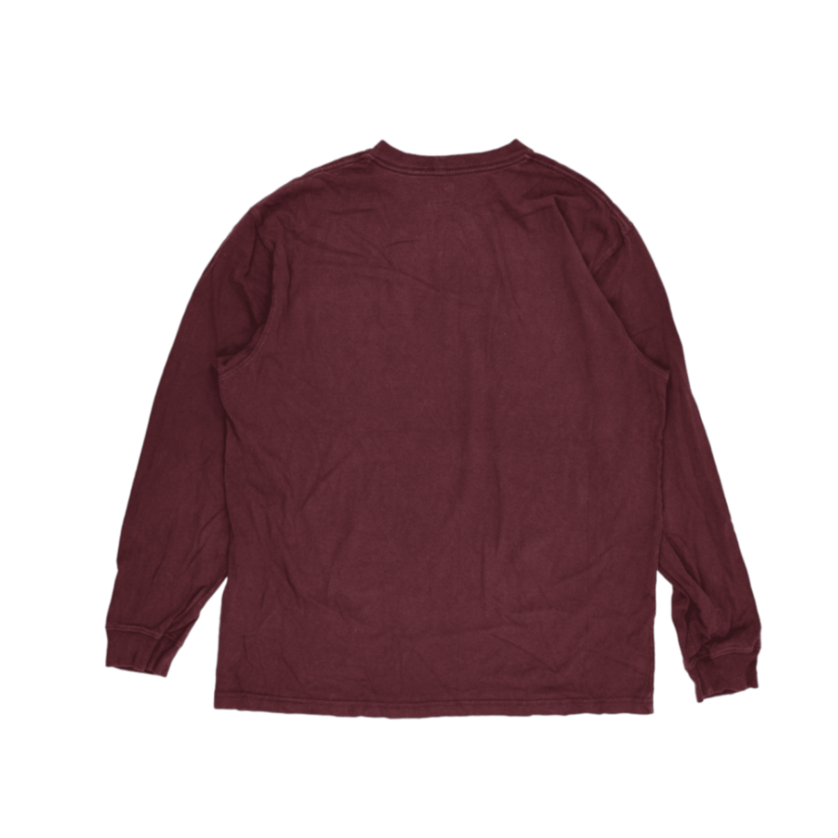 Carhartt Burgundy Long Sleeve T-Shirt Size Large Cotton Crew Neck