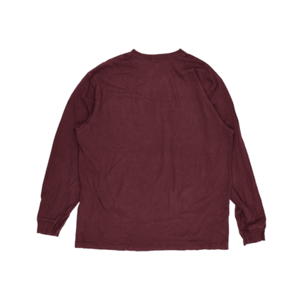 Carhartt Burgundy Long Sleeve T-Shirt Size Large Cotton Crew Neck