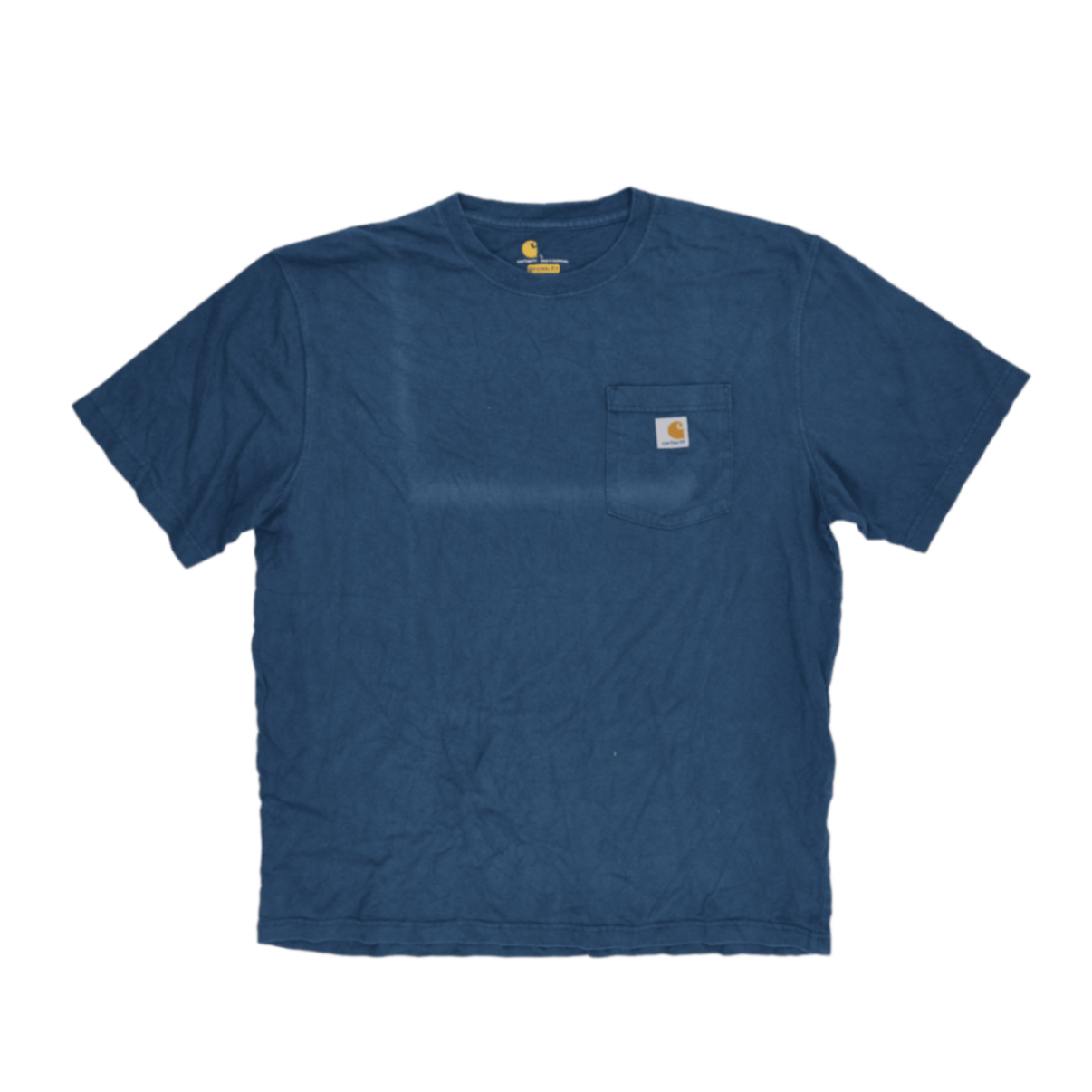 Carhartt Mens Large Blue Original Fit Pocket T-Shirt Cotton Casual Crew Neck