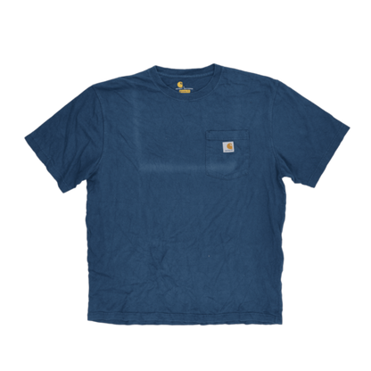 Carhartt Mens Large Blue Original Fit Pocket T-Shirt Cotton Casual Crew Neck