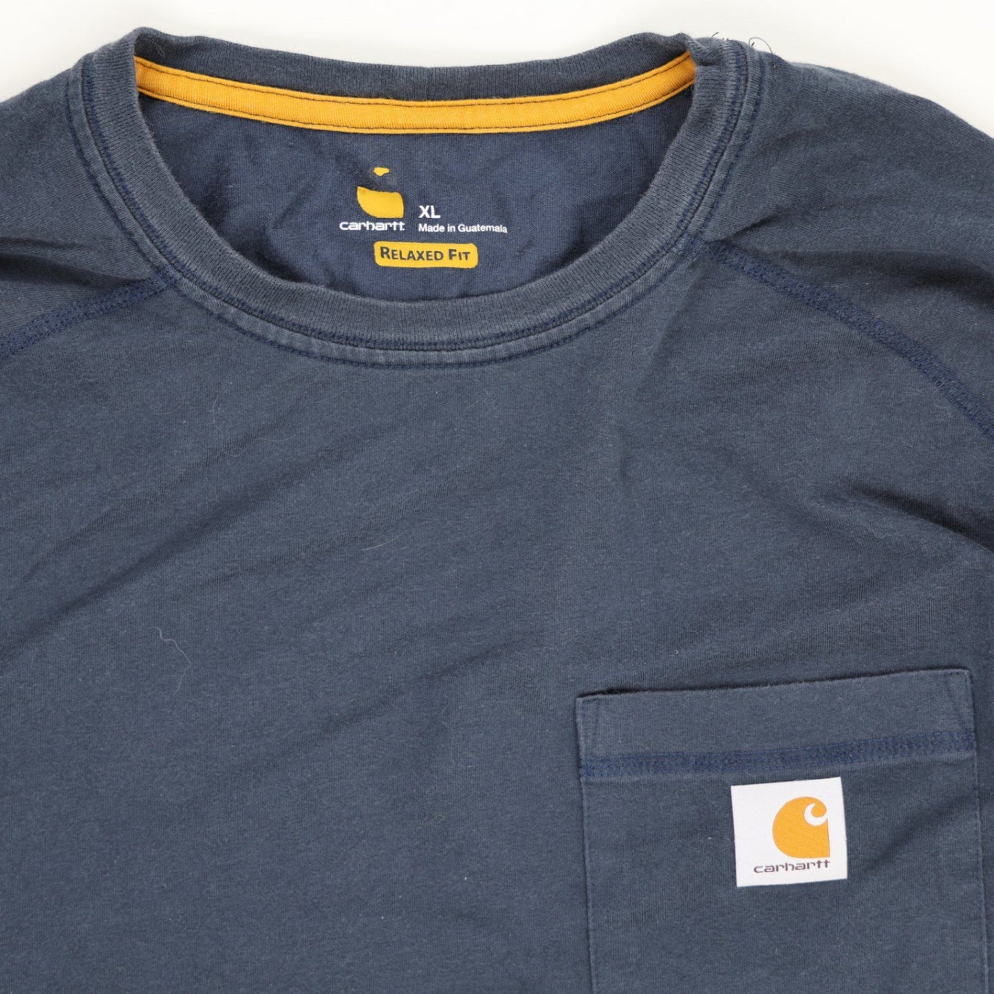Carhartt XL Navy Blue Long Sleeve Cotton T-shirt Crew Neck Men's Clothing