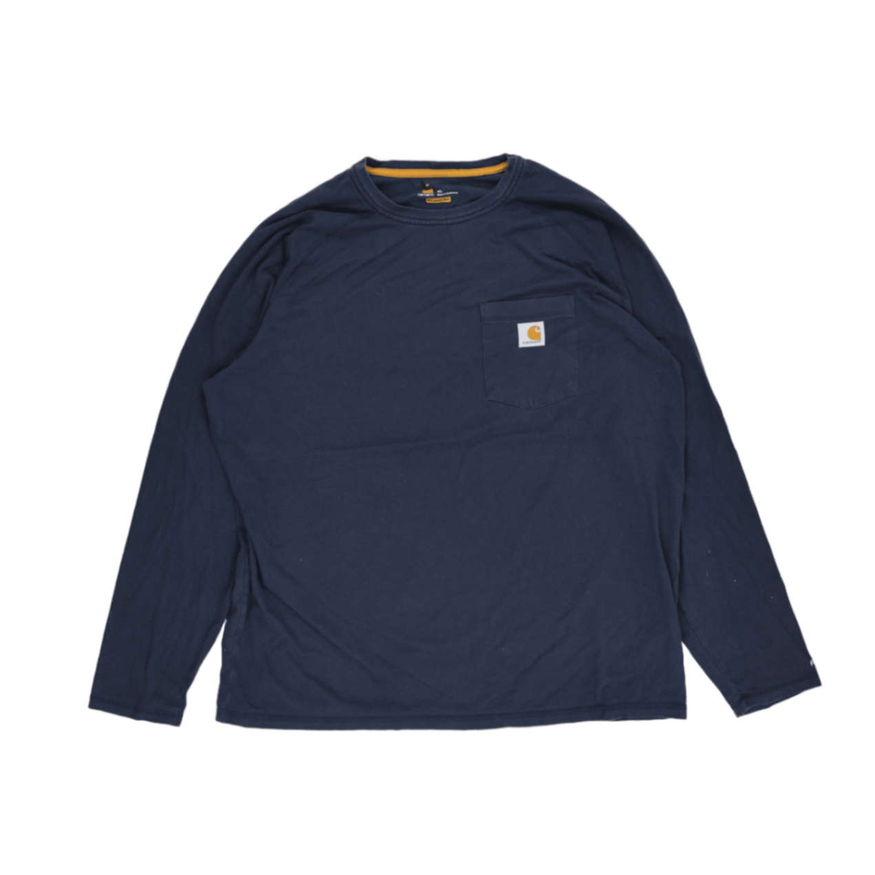 Carhartt XL Navy Blue Long Sleeve Cotton T-shirt Crew Neck Men's Clothing