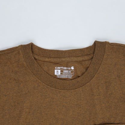 Carhartt Brown Pocket T-shirt XL Tall Cotton Blend Crew Neck Men's Clothing