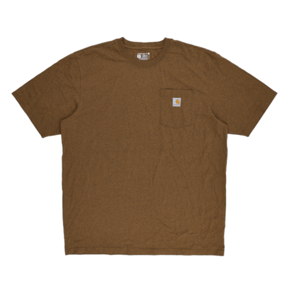 Carhartt Brown Pocket T-shirt XL Tall Cotton Blend Crew Neck Men's Clothing