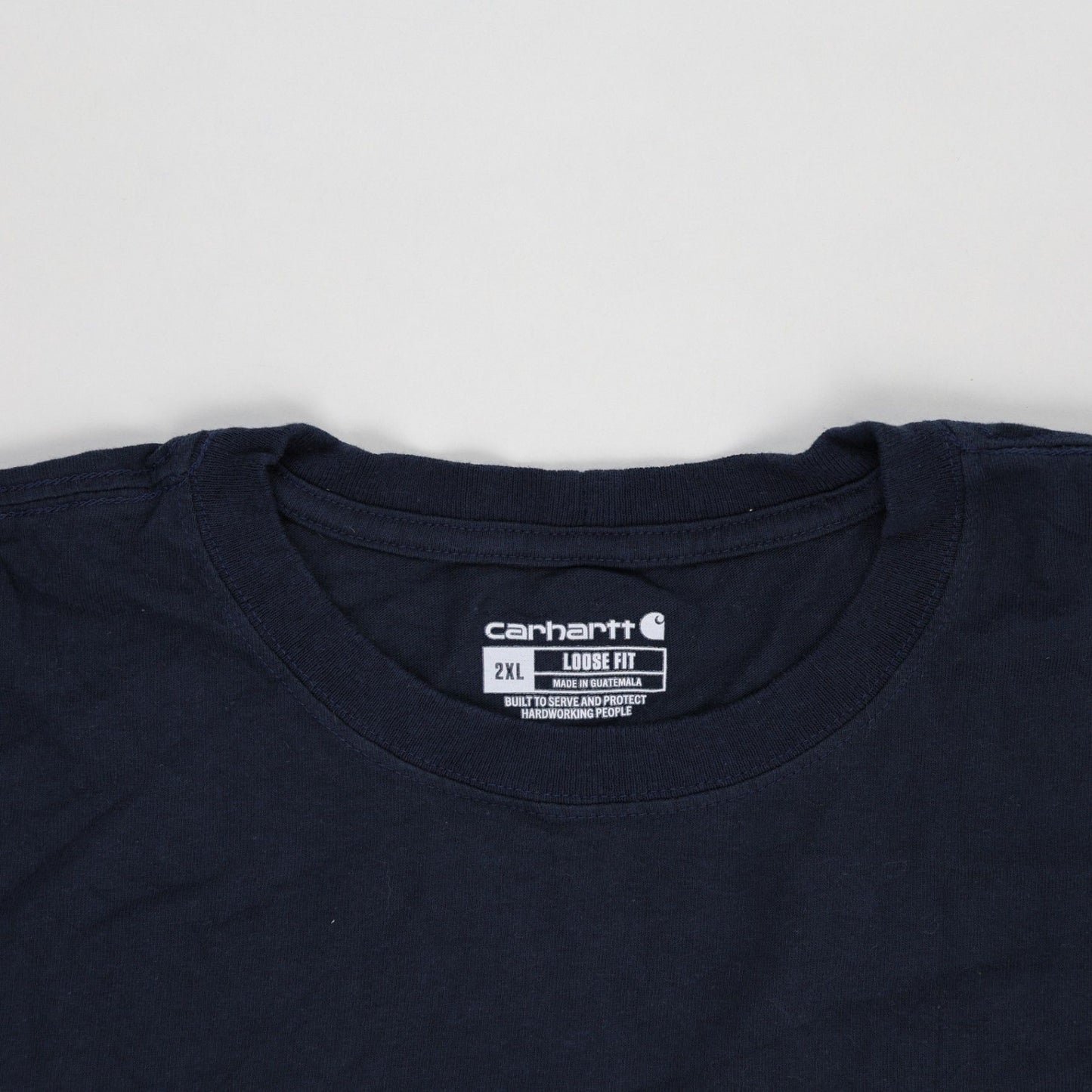 Carhartt Loose Fit 2XL Navy Blue Pocket T-Shirt Cotton Casual Crew Neck