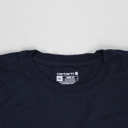 Carhartt Loose Fit 2XL Navy Blue Pocket T-Shirt Cotton Casual Crew Neck